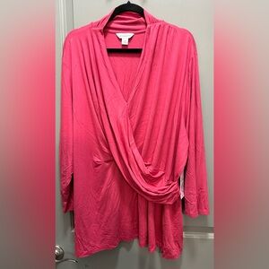Liz Claiborne Size 3X Faux Wrap Top NWT